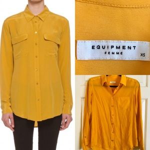 Equipment Marigold Yellow Silk Blouse - Size XS 💛